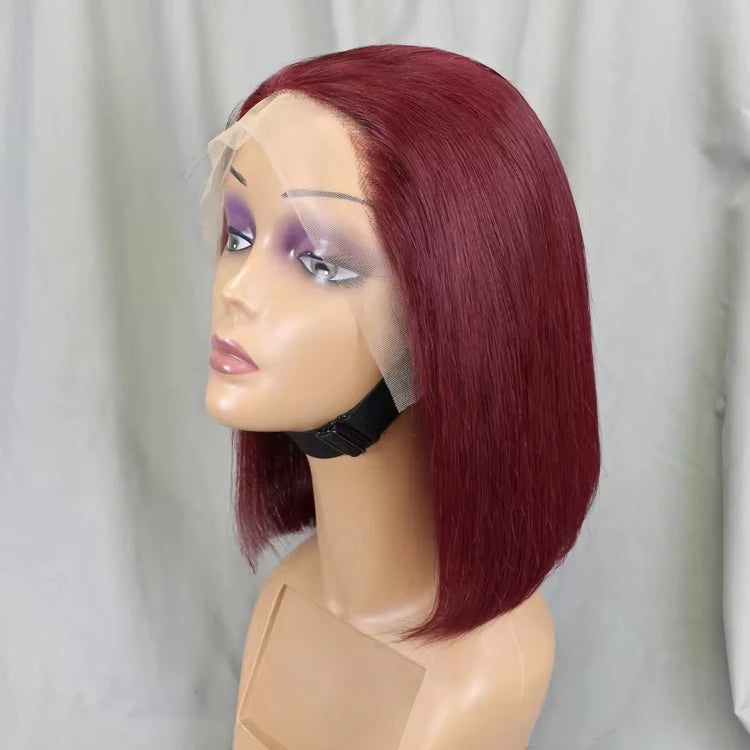 Wholesale Cheap Natural Brazilian Human Hair Frontal Wigs for Black Women Pixie Cut Human Hair Virgin Remy Hair Bob Straight Wig