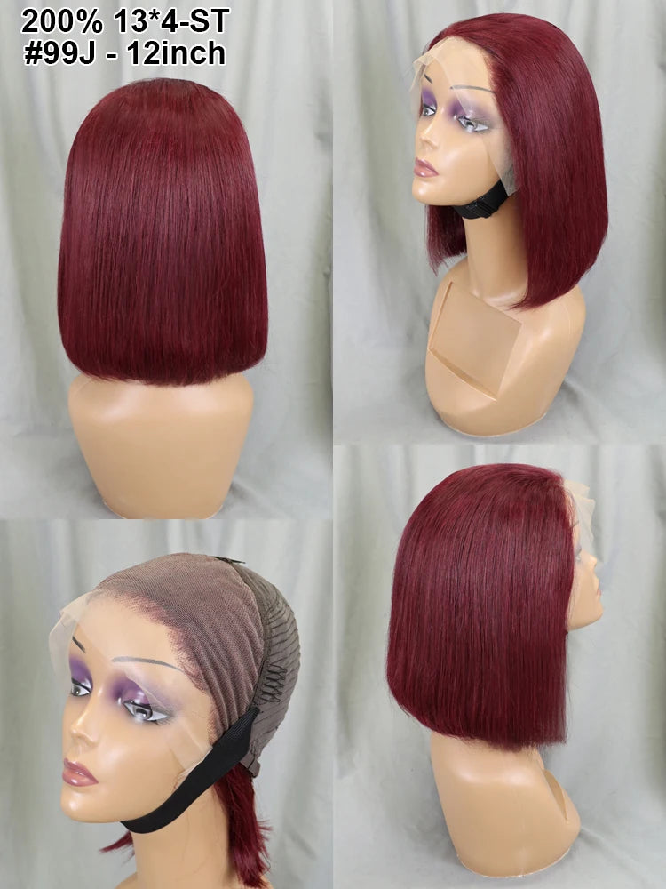 Wholesale Cheap Natural Brazilian Human Hair Frontal Wigs for Black Women Pixie Cut Human Hair Virgin Remy Hair Bob Straight Wig