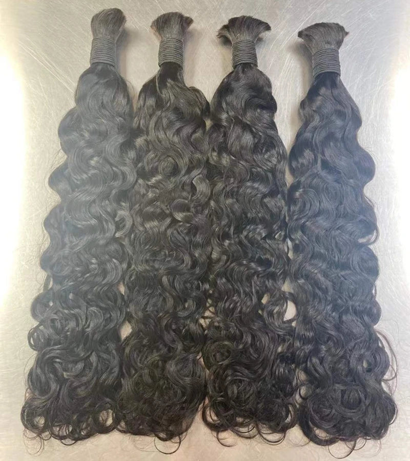 Wholesale Unprocessed Raw Virgin Hair Extension No Weft Burmese Curly Natural Wavy Hot Selling 100% Human Hair Bulk for Braiding