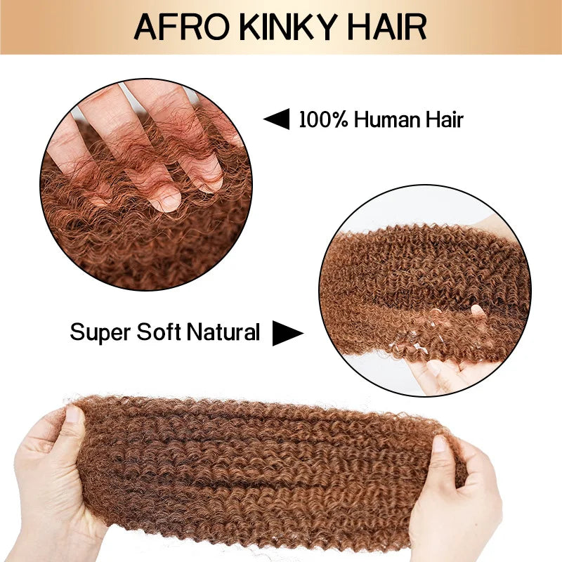 Wholesale Afro Kinky Human Hair Bulk for Braiding | 100% Human Hair | Double Drawn Luxury Remy