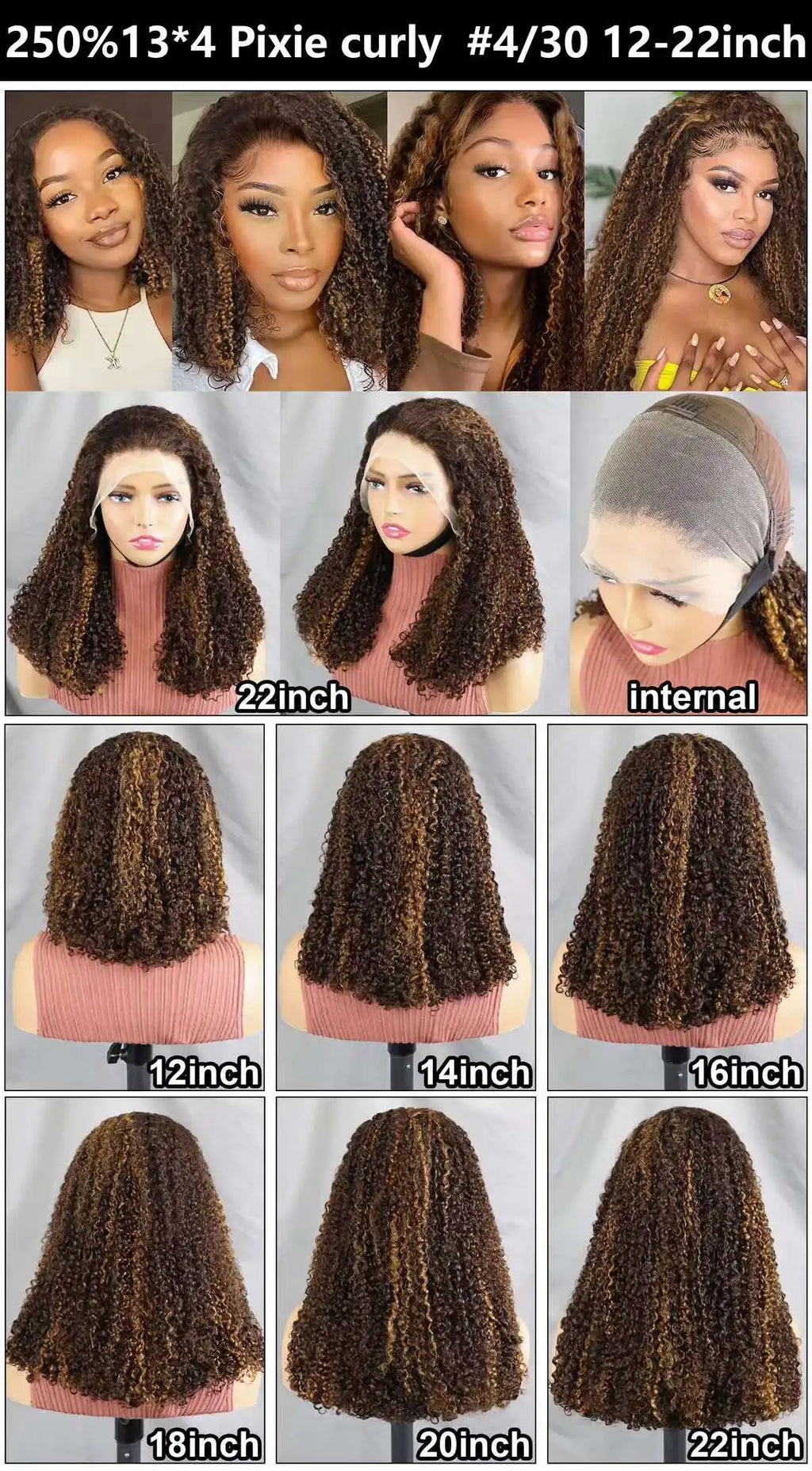 Glueless 13x4 Transparent Lace Curly Human Hair Wigs - 250% Density Virgin Hair Vendor