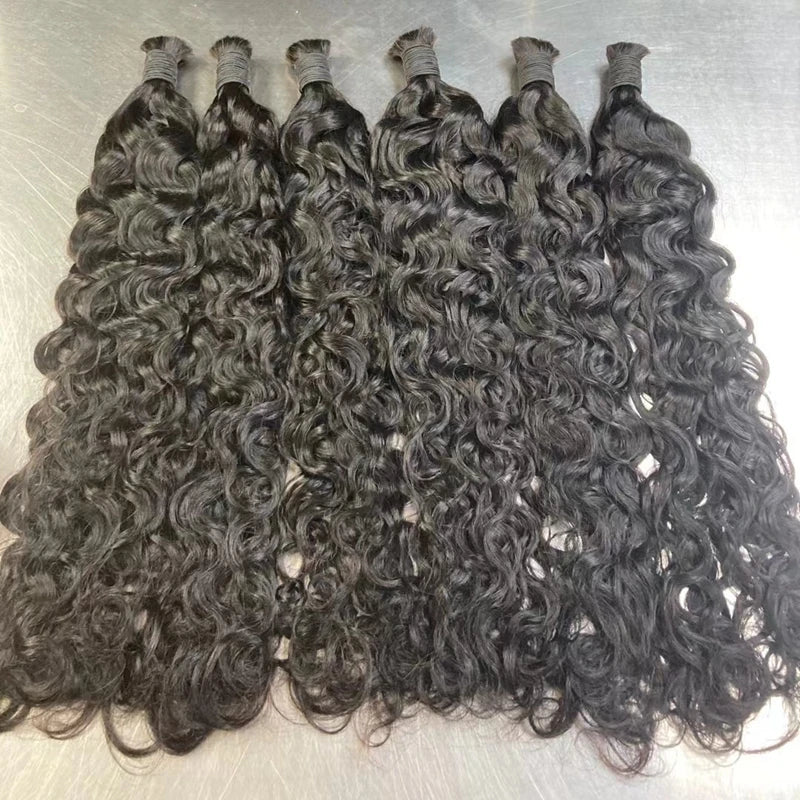 Wholesale Unprocessed Raw Virgin Hair Extension No Weft Burmese Curly Natural Wavy Hot Selling 100% Human Hair Bulk for Braiding