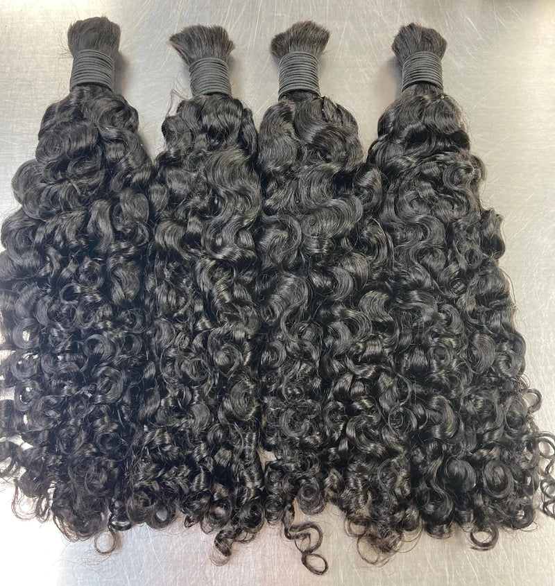 Wholesale Unprocessed Raw Virgin Hair Extension No Weft Burmese Curly Natural Wavy Hot Selling 100% Human Hair Bulk for Braiding