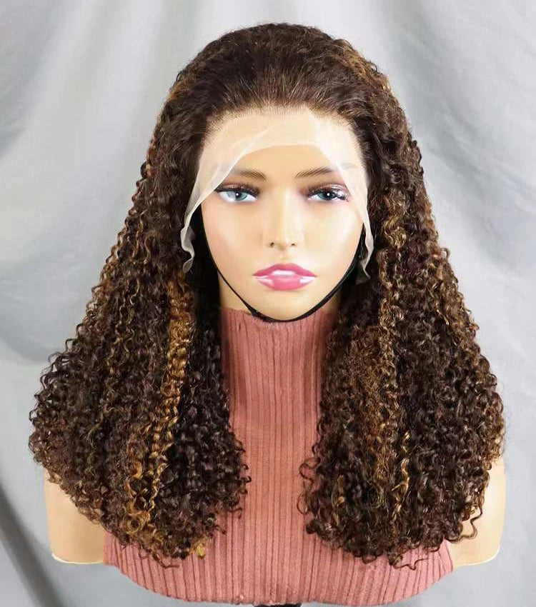 Glueless 13x4 Transparent Lace Curly Human Hair Wigs - 250% Density Virgin Hair Vendor