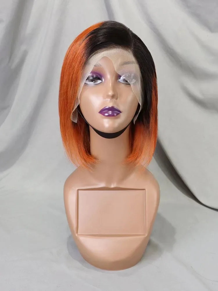 Wholesale Cheap Natural Brazilian Human Hair Frontal Wigs for Black Women Pixie Cut Human Hair Virgin Remy Hair Bob Straight Wig