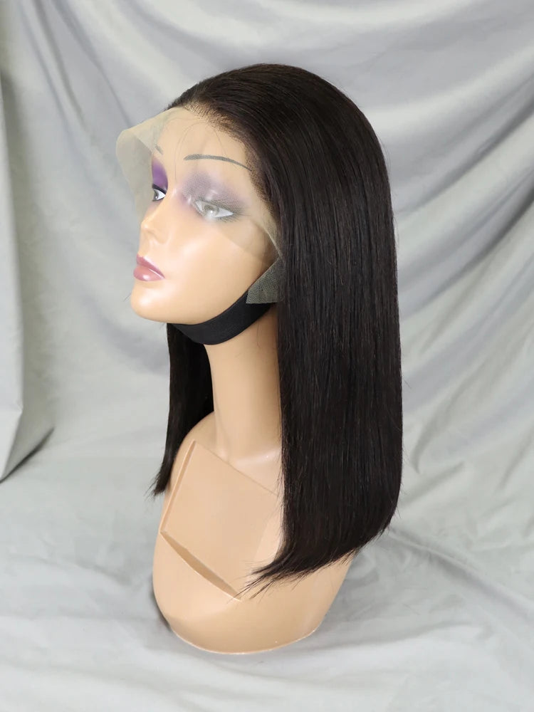 Wholesale Cheap Natural Brazilian Human Hair Frontal Wigs for Black Women Pixie Cut Human Hair Virgin Remy Hair Bob Straight Wig