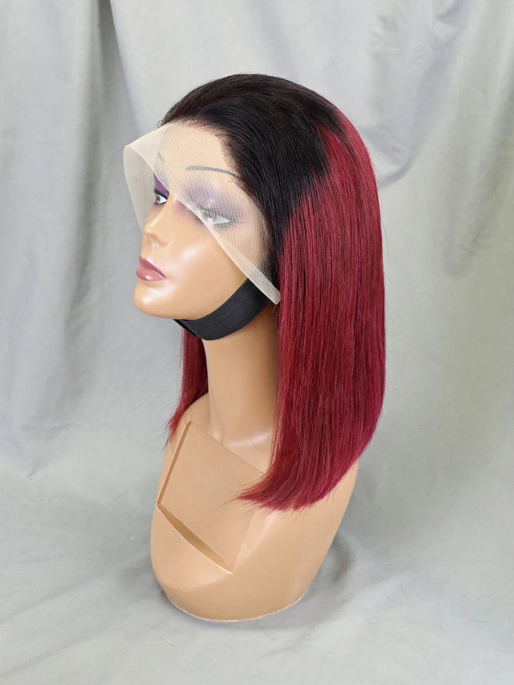 Wholesale Cheap Natural Brazilian Human Hair Frontal Wigs for Black Women Pixie Cut Human Hair Virgin Remy Hair Bob Straight Wig