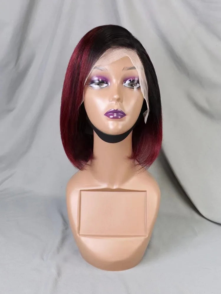 Wholesale Cheap Natural Brazilian Human Hair Frontal Wigs for Black Women Pixie Cut Human Hair Virgin Remy Hair Bob Straight Wig