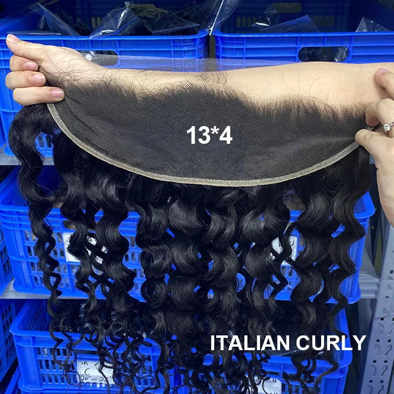 Wholesale 13x4 Italian Curly HD Lace Frontal | Undetectable Invisible Lace | 100% Virgin Brazilian Human Hair