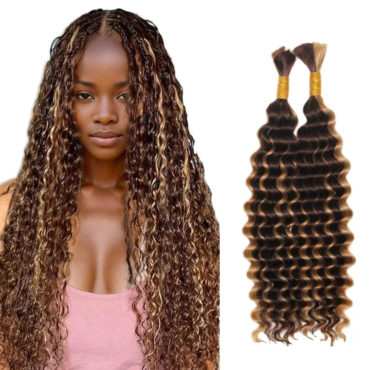IYRS Hair | Luxury Deep Wave Bulk Hair - 100% Remy Human Hair for Braiding - Factory Direct Ready Stock