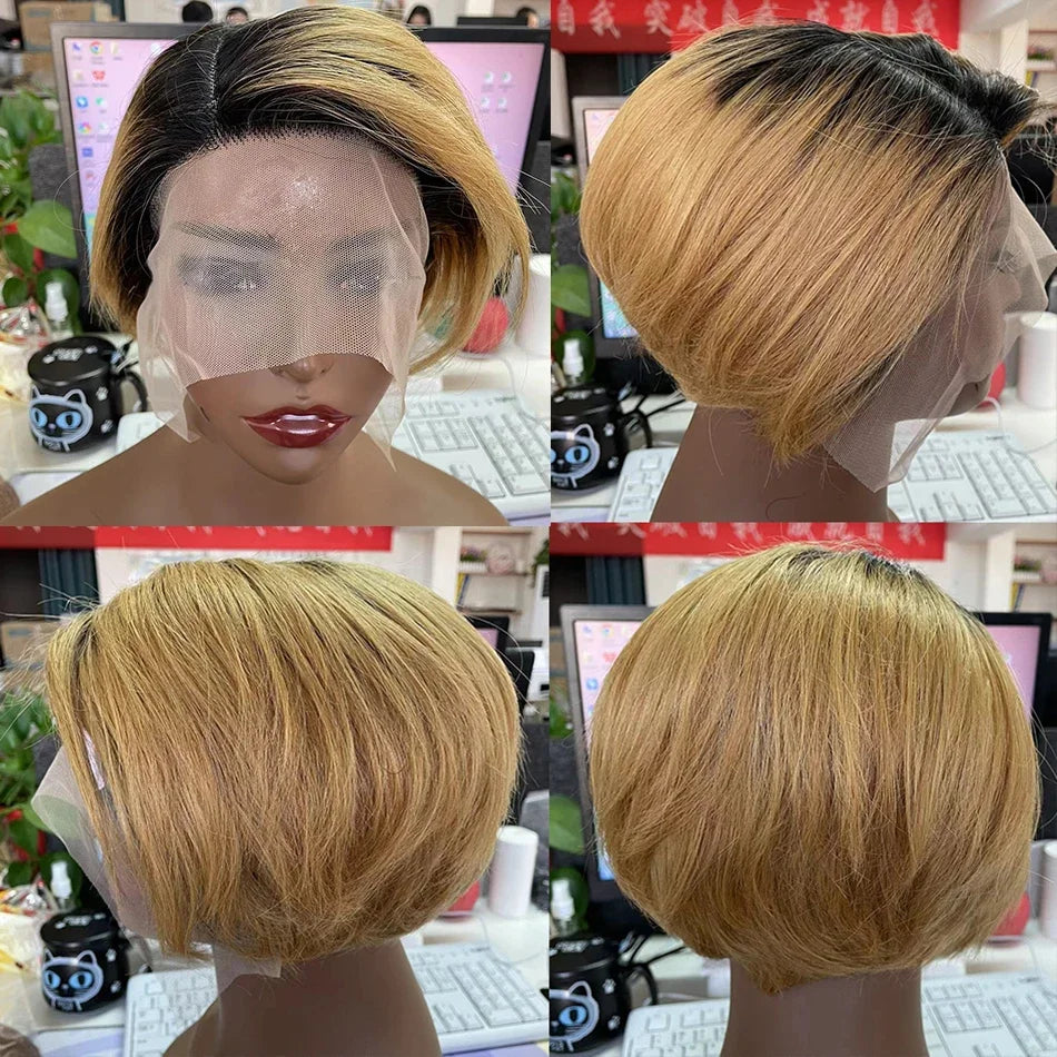 IYRS Hair | Chic Pixie Cut Short Bob Wig - 200% Density Brazilian Virgin Hair - Natural Hairline