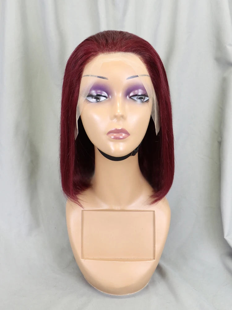 Wholesale Cheap Natural Brazilian Human Hair Frontal Wigs for Black Women Pixie Cut Human Hair Virgin Remy Hair Bob Straight Wig