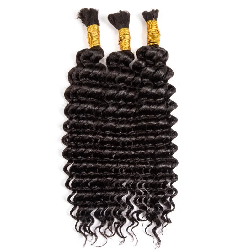 IYRS Hair | Luxury Deep Wave Bulk Hair - 100% Remy Human Hair for Braiding - Factory Direct Ready Stock