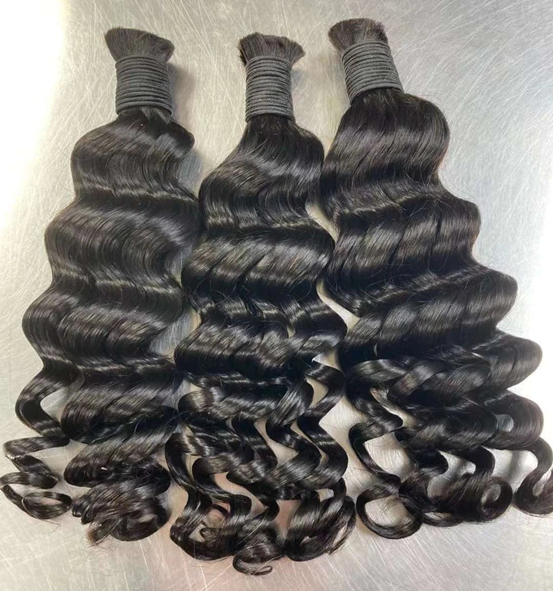 IYRS Hair | Premium Raw Indian Loose Deep Bulk Hair - No Weft Human Hair Extensions for Boho Braids