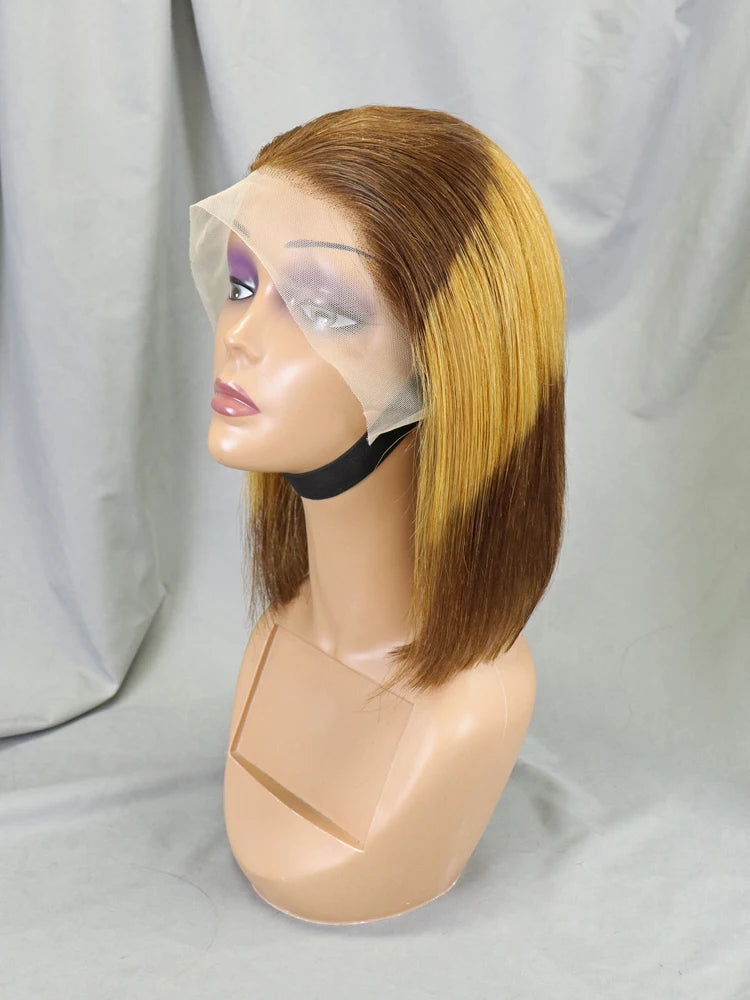 Wholesale Cheap Natural Brazilian Human Hair Frontal Wigs for Black Women Pixie Cut Human Hair Virgin Remy Hair Bob Straight Wig