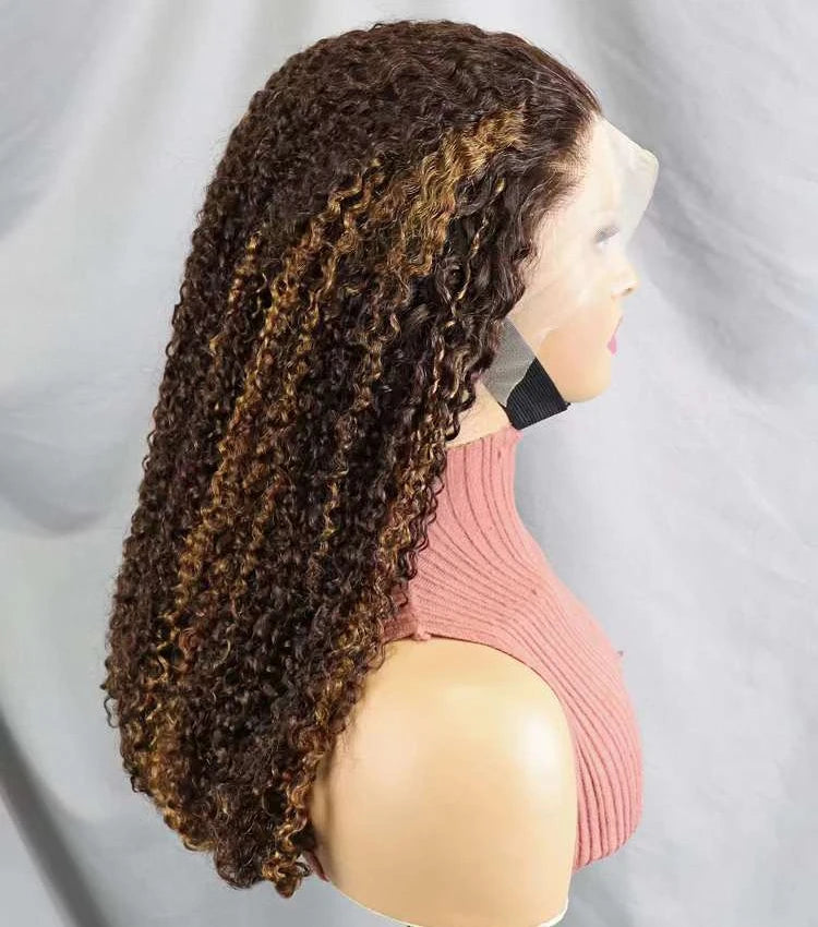 Glueless 13x4 Transparent Lace Curly Human Hair Wigs - 250% Density Virgin Hair Vendor