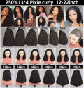 Glueless 13x4 Transparent Lace Curly Human Hair Wigs - 250% Density Virgin Hair Vendor