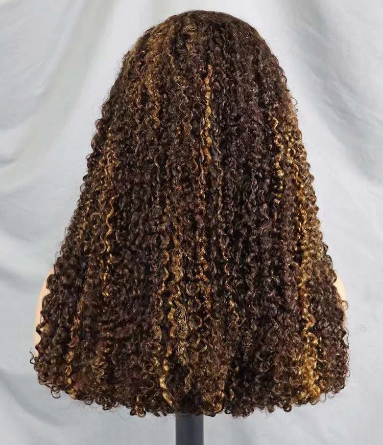 Glueless 13x4 Transparent Lace Curly Human Hair Wigs - 250% Density Virgin Hair Vendor