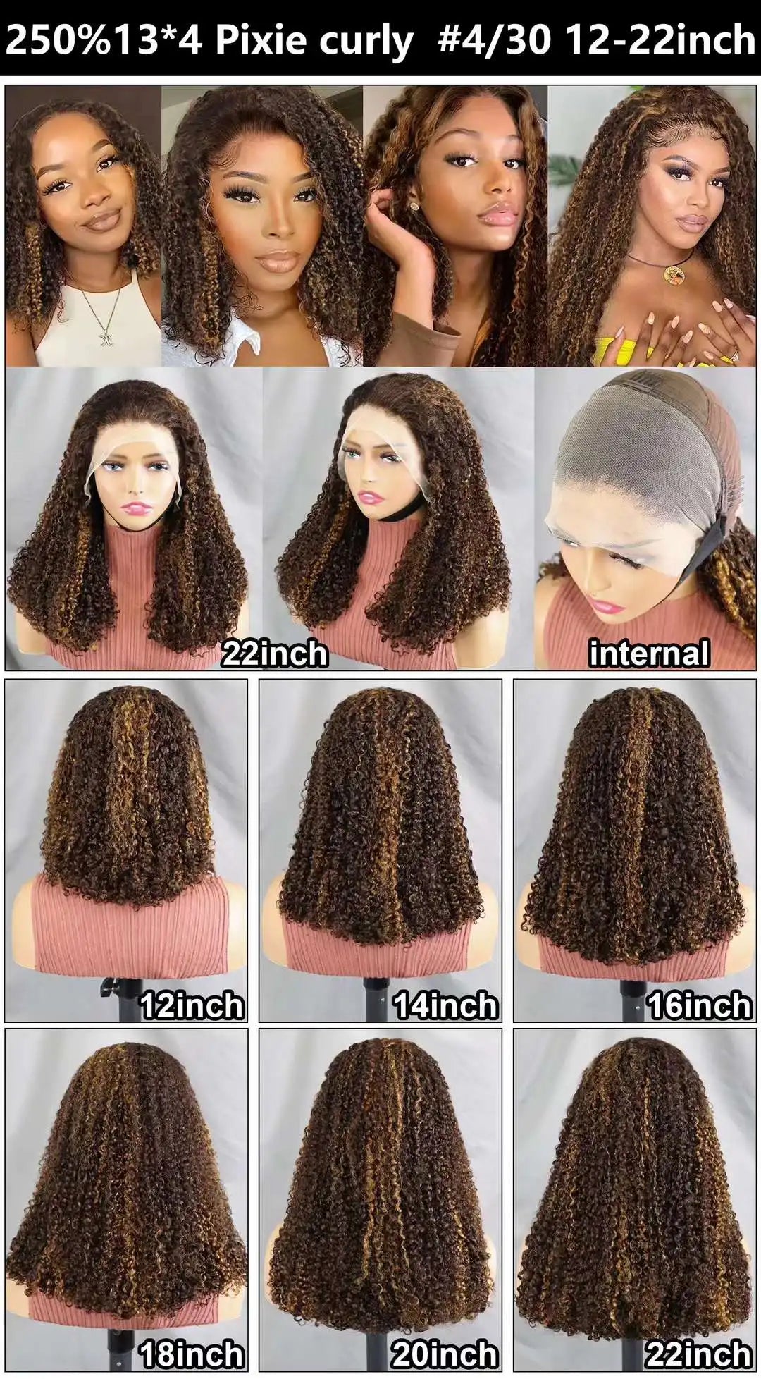 Glueless 13x4 Transparent Lace Curly Human Hair Wigs - 250% Density Virgin Hair Vendor
