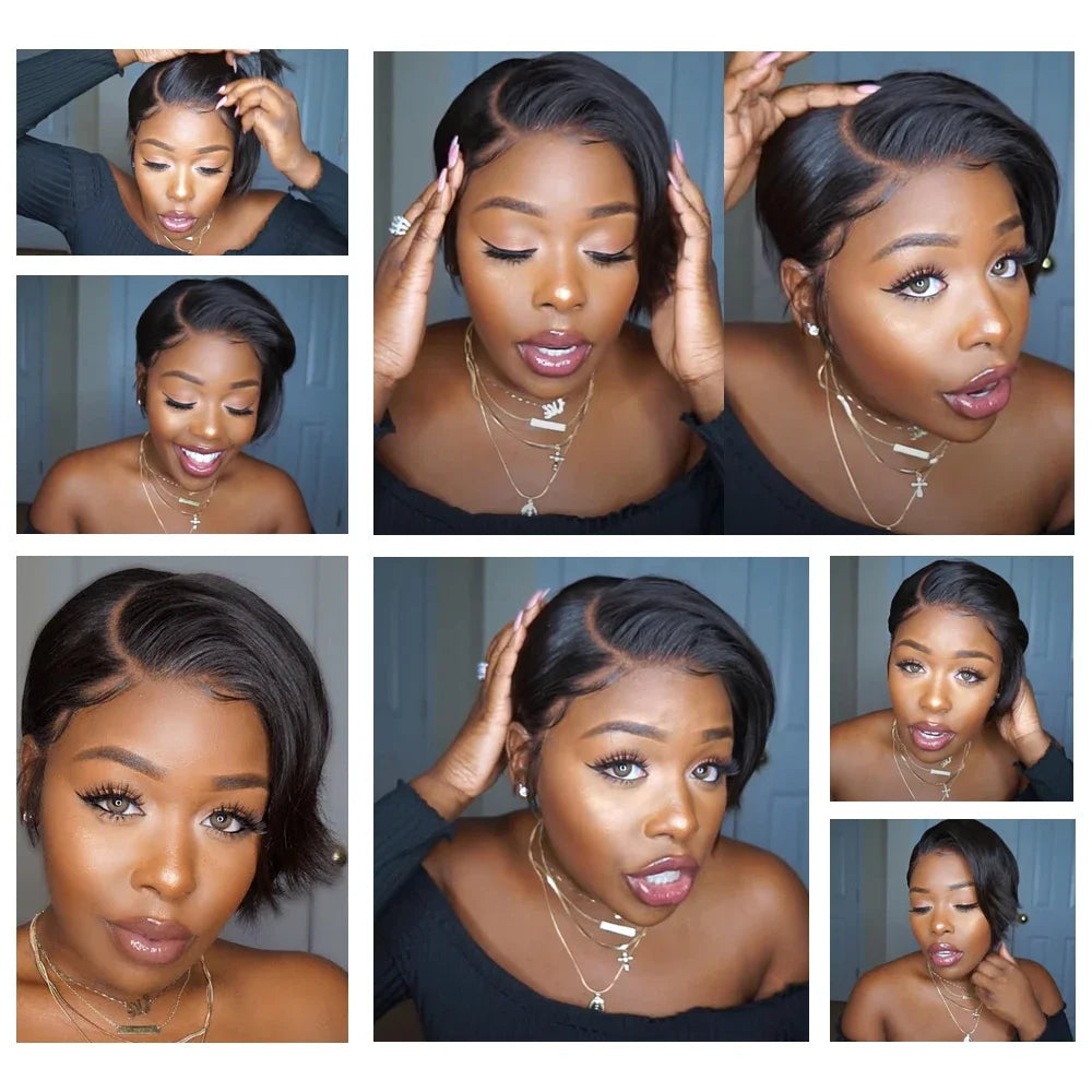 IYRS Hair | Chic Pixie Cut Short Bob Wig - 200% Density Brazilian Virgin Hair - Natural Hairline