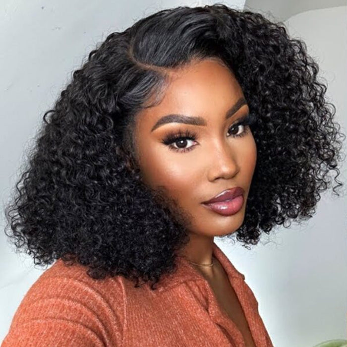 Afro Jerry Curly 13x4 Glueless Human Hair Bob Wig – 8–16 Inch - product view 3