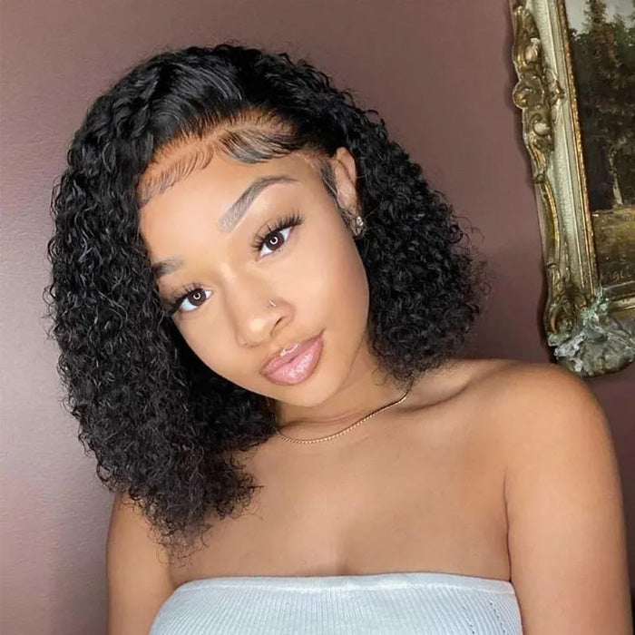 Afro Jerry Curly 13x4 Glueless Human Hair Bob Wig – 8–16 Inch - product view 2