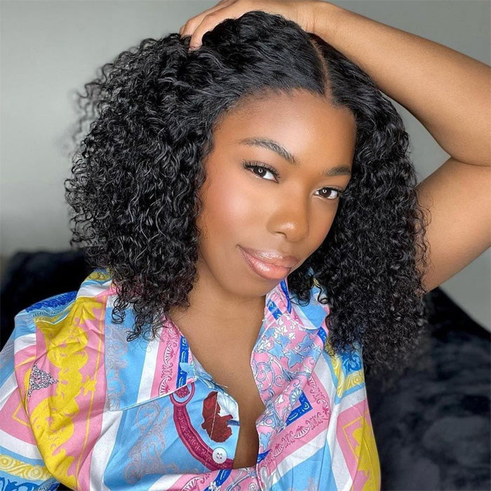 Afro Jerry Curly 13x4 Glueless Human Hair Bob Wig – 8–16 Inch - product view 4