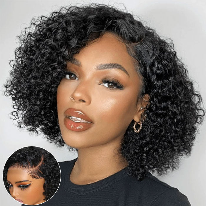 Afro Jerry Curly 13x4 Glueless Human Hair Bob Wig – 8–16 Inch - product view 7