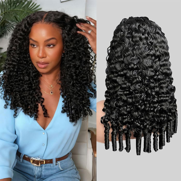 Burmese Curly 5x5 Drawstring Glueless Human Hair Wig – 20 Inch – product view 2
