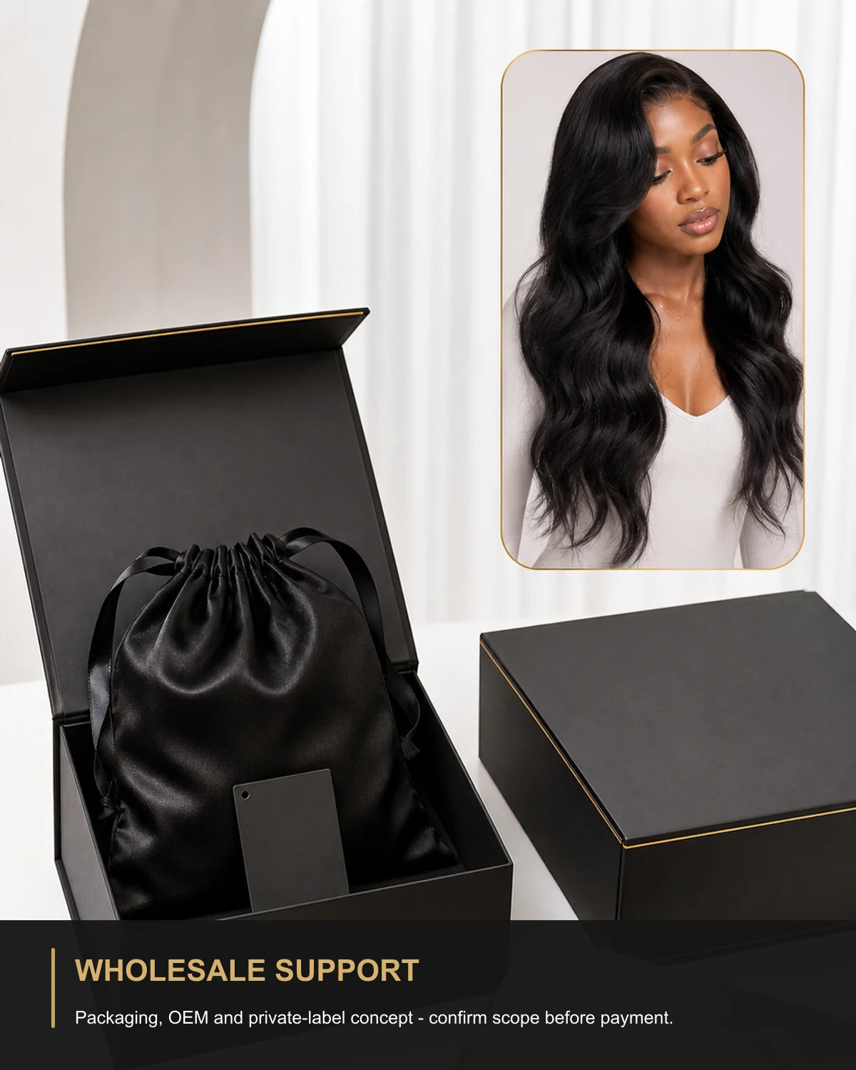 IYRS WIGS wholesale packaging and private label support concept